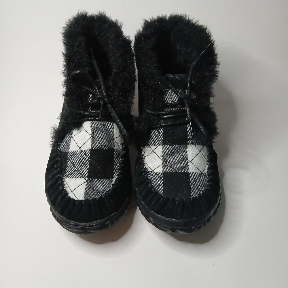 Sorel Women's Black and White Plaid Winter Boots